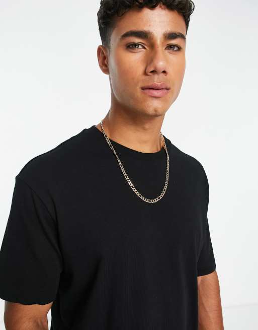 Selected Homme oversized heavy weight t-shirt in black | ASOS