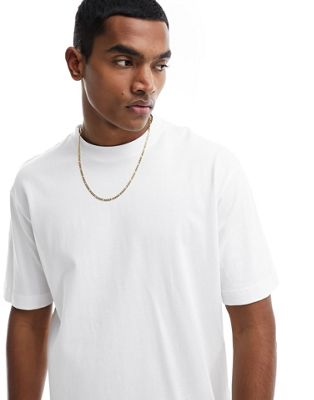 Selected Homme oversized heavy weight t-shirt in white