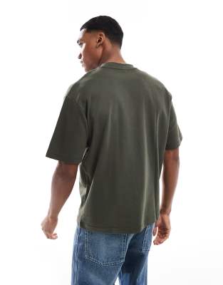Selected Homme Oversized Heavyweight T-shirt In Green