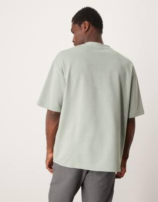 Selected Homme Oversized Heavyweight T-shirt In Green