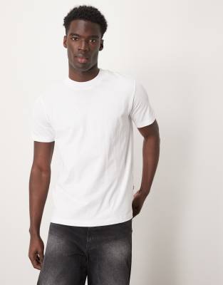 Selected Homme oversized heavyweight t-shirt in white