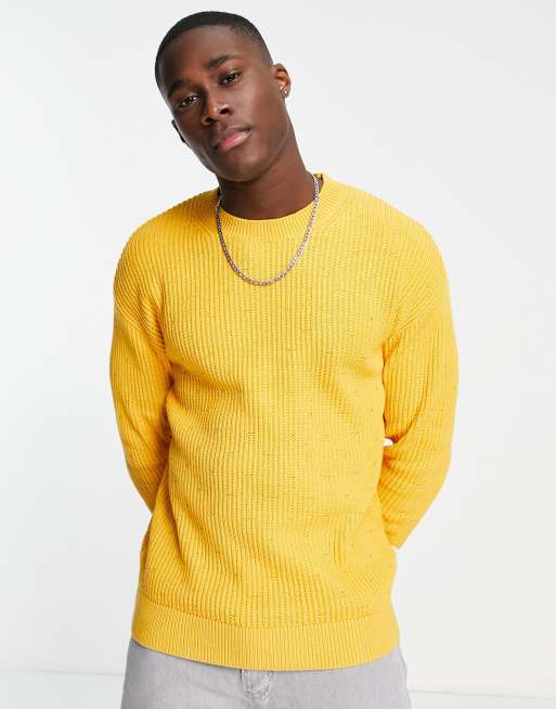 Selected Homme oversized jumper in yellow ASOS