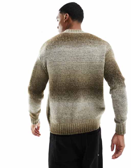 Selected Homme oversized knit jumper in ombre 