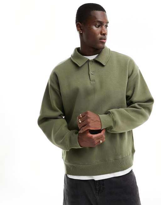 Button up cheap polo sweater