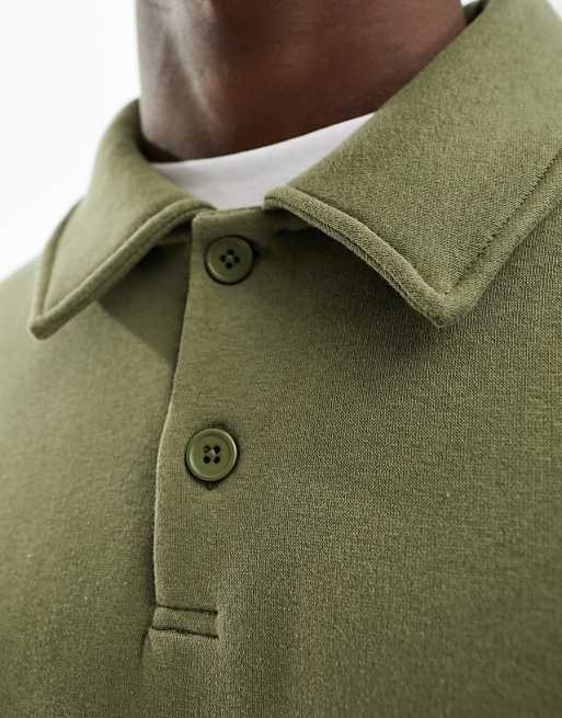 Selected Homme oversized polo sweater in khaki | ASOS Selected Homme oversized polo sweater in khaki | ASOS