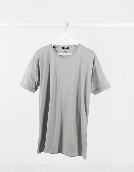 Selected Homme oversized relaxed t-shirt in khaki