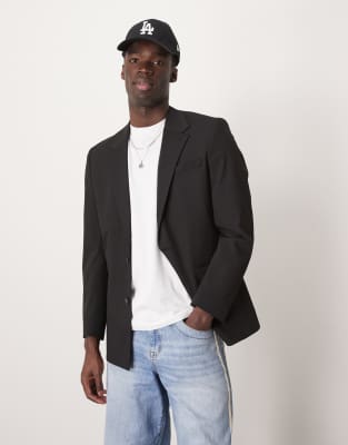 Selected Homme oversized suit jacket in black