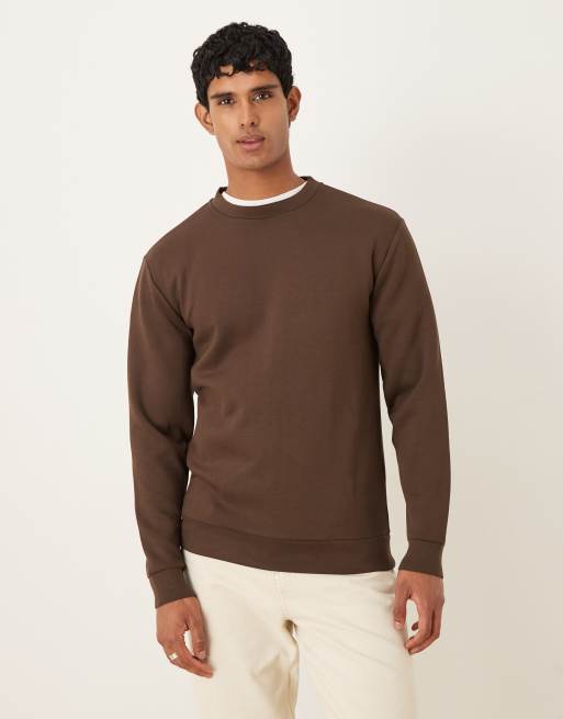 Selected Homme oversized sweatshirt in brown