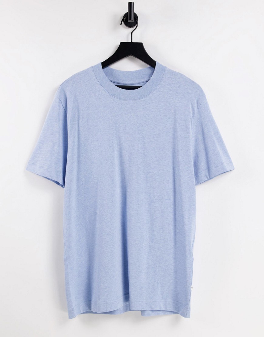 Selected Homme oversized t-shirt in heavy blue organic cotton-Blues