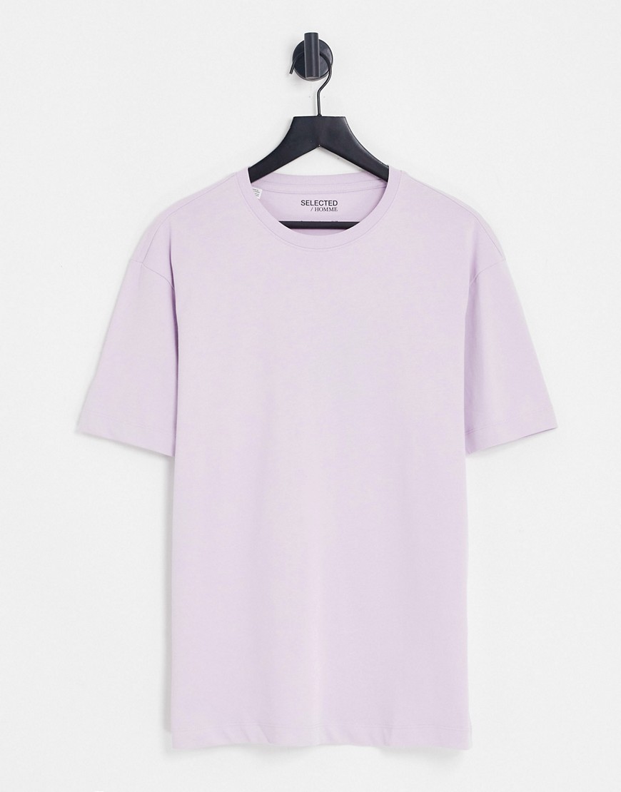 Selected Homme oversized T-shirt in lilac-Purple