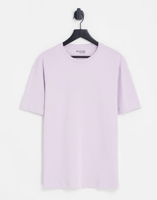 Selected Homme oversized T shirt in lilac ASOS