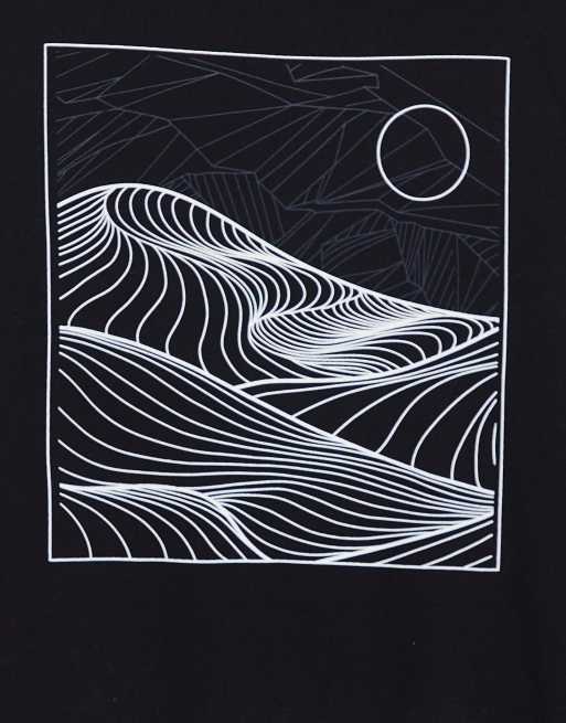 Selected Homme - Oversized T-shirt med 'Everest'-print på ryggen i sort , 4 af 4