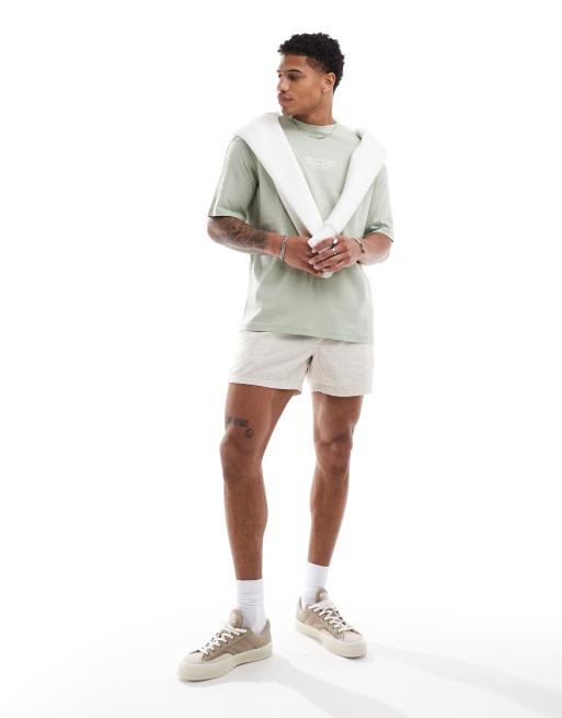 Selected Homme - Oversized T-shirt met 'Creative'-cirkelprint op de achterkant in groen, 2 van 4