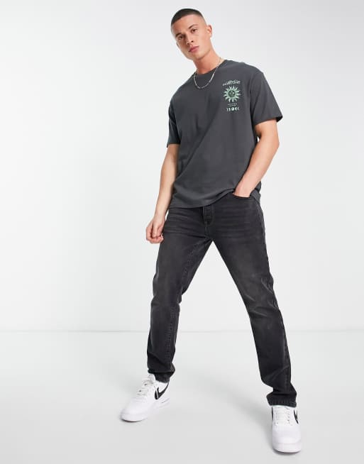 Selected Homme - Oversized t-shirt met Fortune-print op de achterkant in grijs, 4 van 4