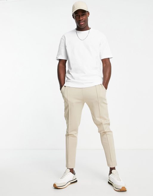 Selected Homme - Oversized T-shirt van zware stof in wit, 2 van 4