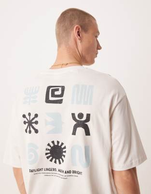 oversized T-shirt with back print in off white
