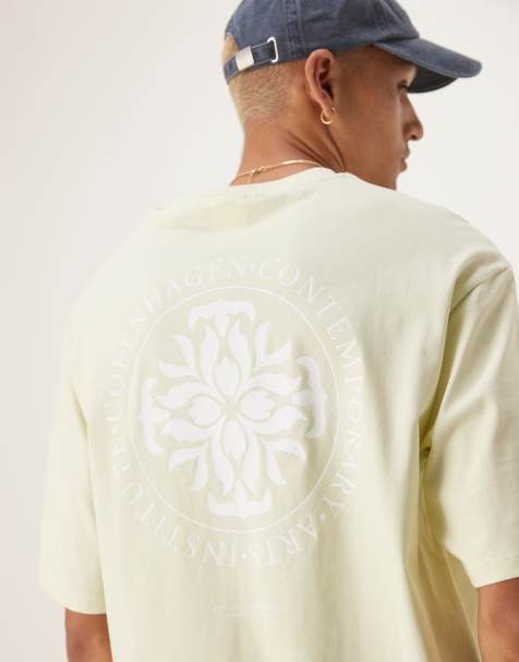 Selected Homme oversized t-shirt with circle backprint in light green - view 1