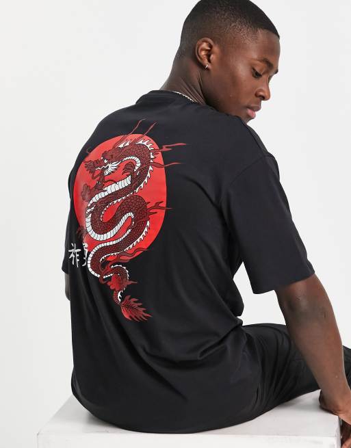 Tall Dragon Oversized Back Print T-shirt