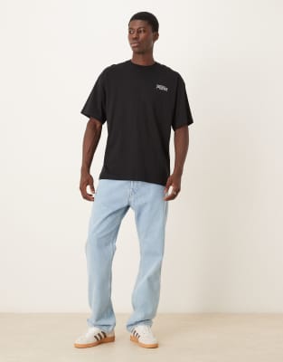 Selected Homme Oversized T-shirt With Japanese Vase Back Print In Black
