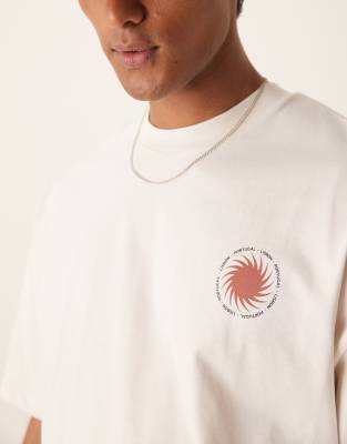 Selected Homme Oversized T-shirt With Lisbon Back Print In White