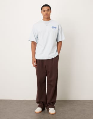Selected Homme Oversized T-shirt With Portofino Back Print In White