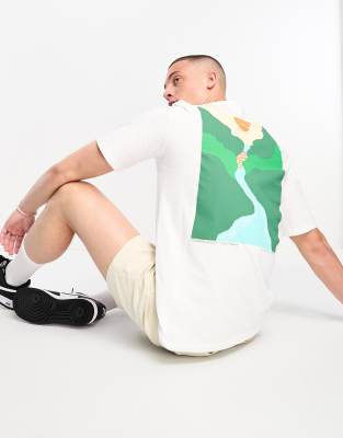 Selected Homme oversized t-shirt with dance drawing back print in white