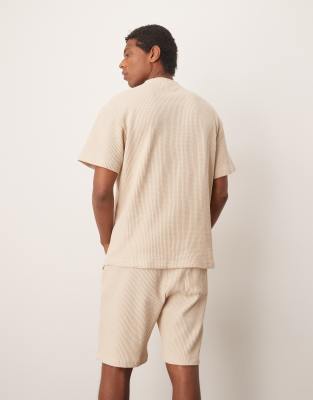 Selected Homme Oversized Waffle Knit T-shirt