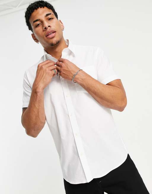 Selected Homme - Oxford overhemd met korte mouwen in wit, 3 van 4