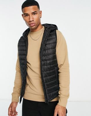 Selected Homme Padded Gilet In Black