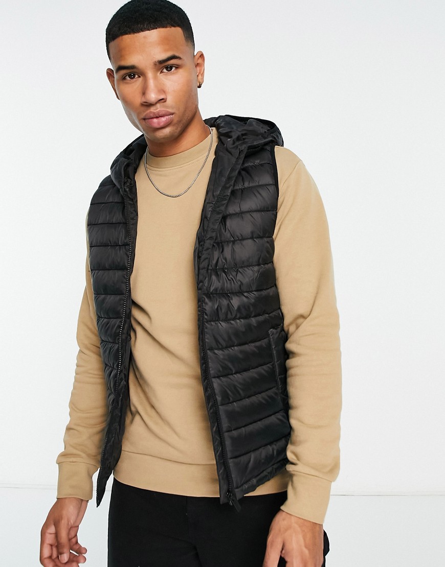 Selected Homme padded gilet in black