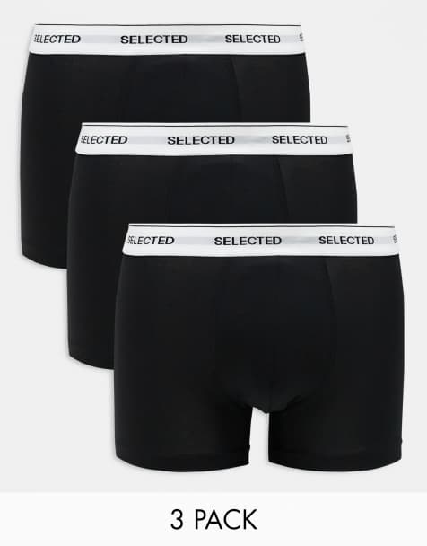 Selected Homme - Pakke med 3 par sorte boksershorts med taljebånd - view 1