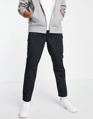Homme Selected Homme - Pantalon chino ajusté et fuselé en coton biologique avec ceinture - Noir