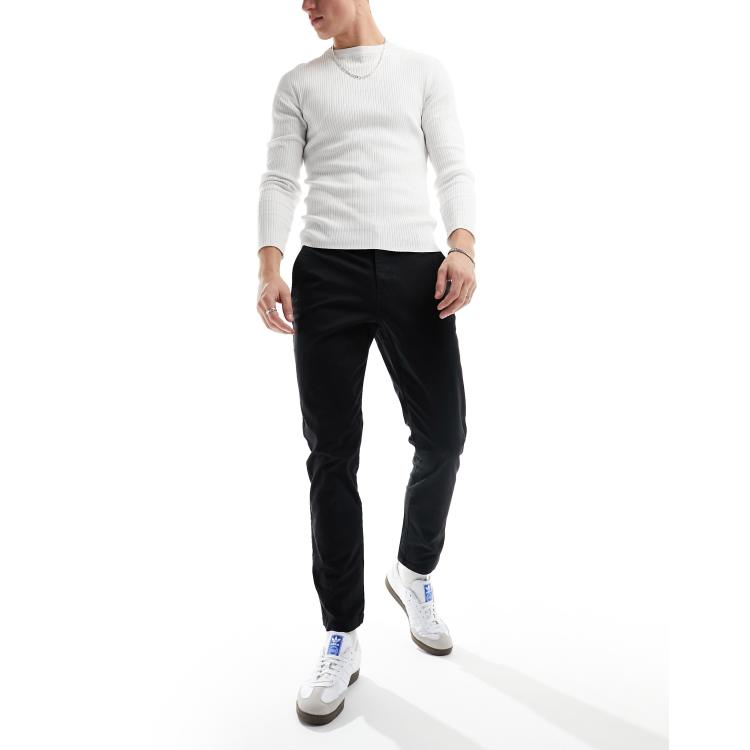 Pantalon Chino Ajusté Simple Pour Homme