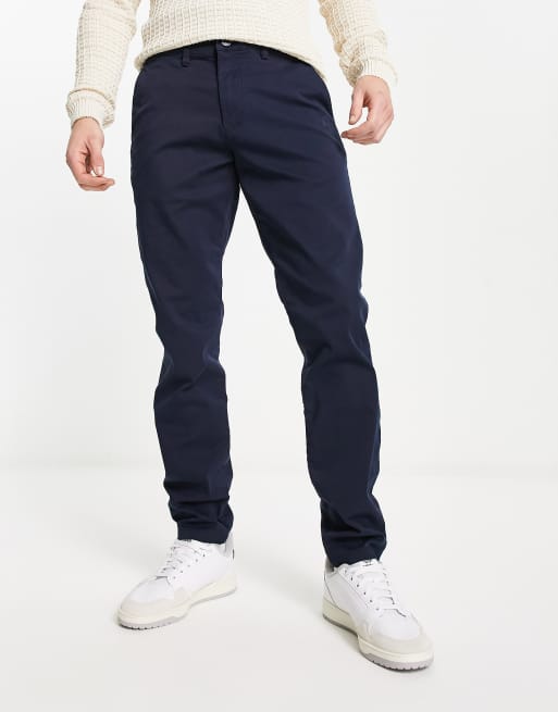 Pantalon chino bleu marine homme hot sale