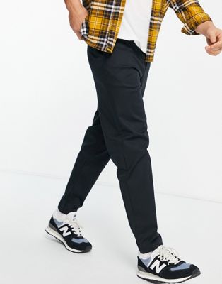 Homme Selected Homme - Pantalon chino coupe slim fuselée en coton biologique mélangé - Noir
