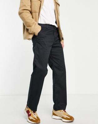 Homme Selected Homme - Pantalon chino large en coton biologique - Noir