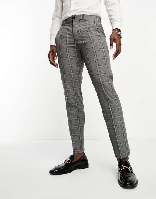 Pantalon homme discount gris a carreaux