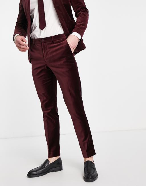 Pantalon velours rouge homme hot sale