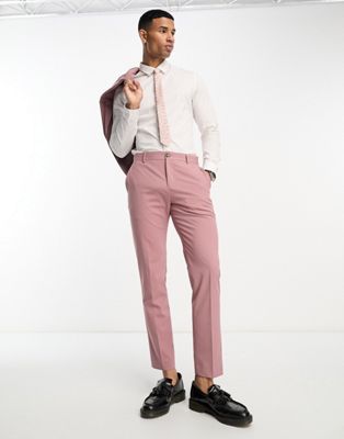 Selected Homme loose fit suit trouser in dusty pink - ASOS Price Checker