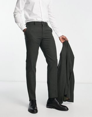 Selected Homme slim fit wool mix suit trousers in grey - ASOS Price Checker