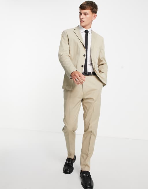 Selected Homme Pantalon de costume slim fusel Beige