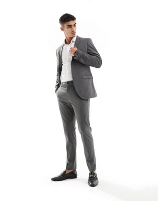 Selected Homme slim fit suit trousers in grey  - ASOS Price Checker