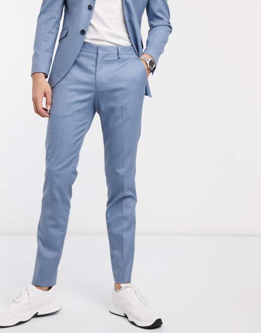 Selected Homme Pantalon de costume slim stretch Bleu clair