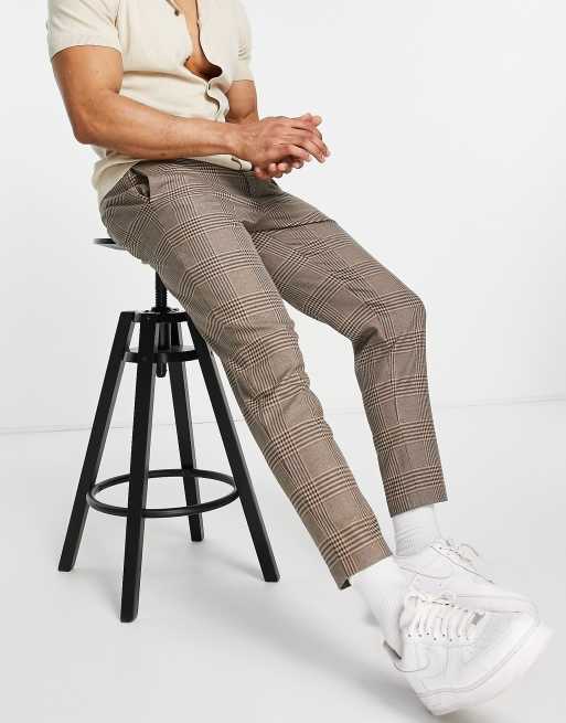 Pantalon best sale carreaux marron