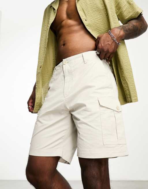 Selected Homme - Pantaloncini cargo in misto cotone color pietra