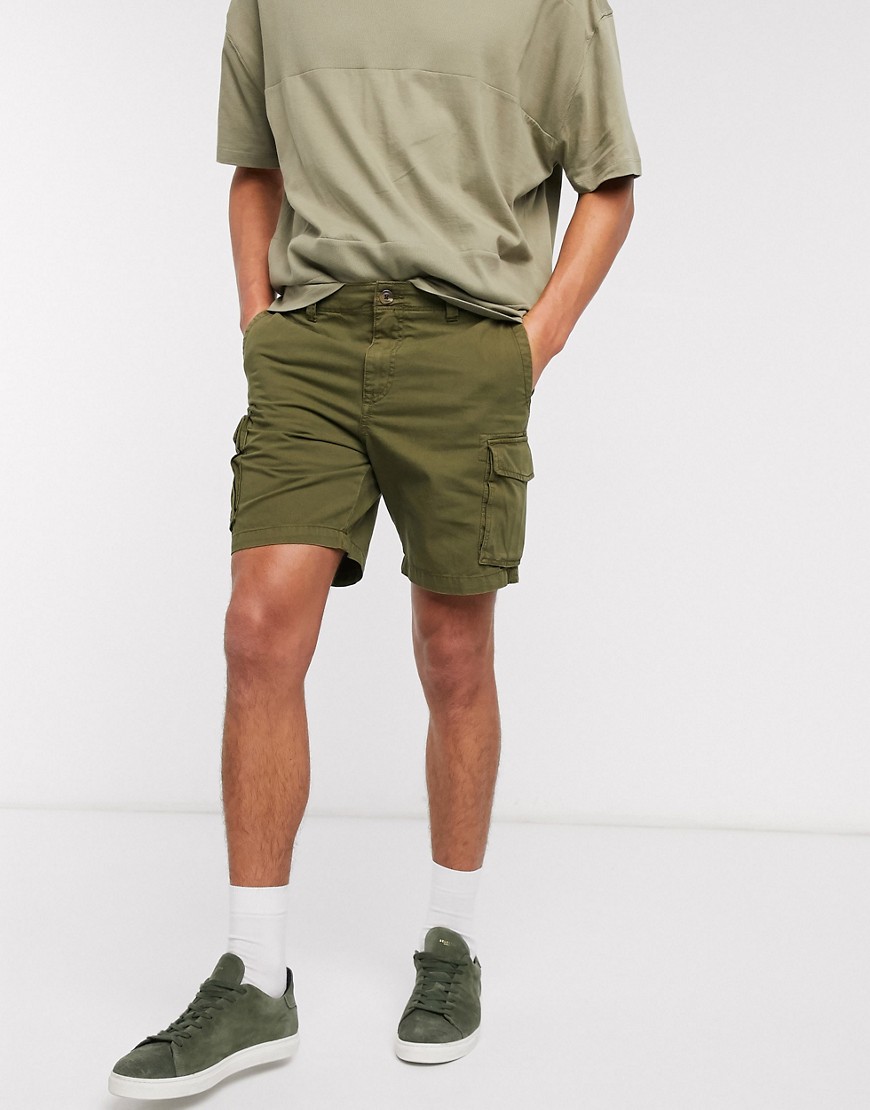 Selected Homme - Pantaloncini cargo kaki-Verde