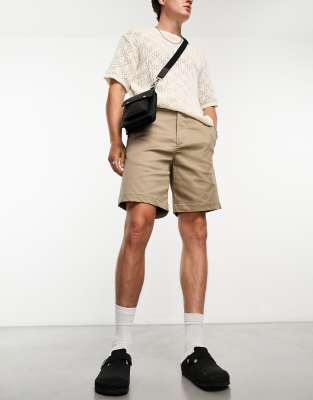 Selected Homme loose fit chino shorts in beige - ASOS Price Checker