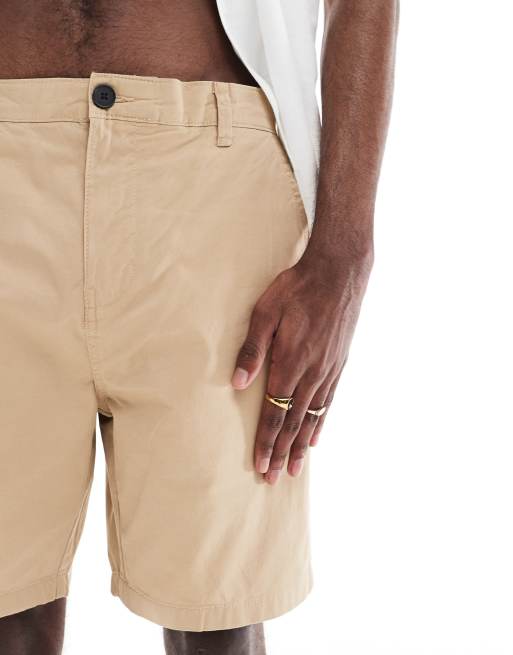 Selected Homme - Pantaloncini chino beige in misto cotone, 5 di 5
