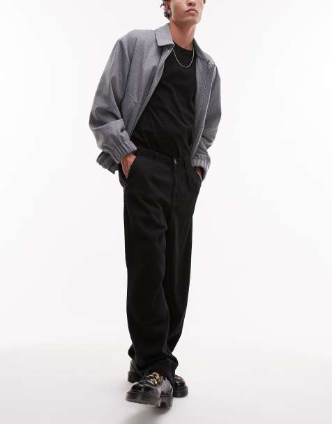 Selected Homme - Pantaloni a fondo ampio con pieghe neri - view 1