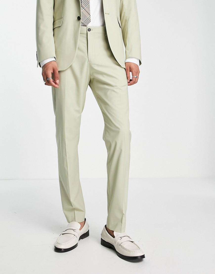 selected homme - pantaloni da abito slim verde salvia